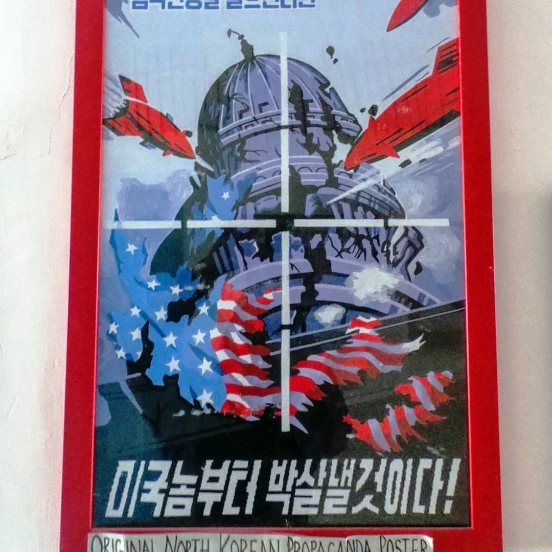 Cold War–Style Anti-American Propaganda Print